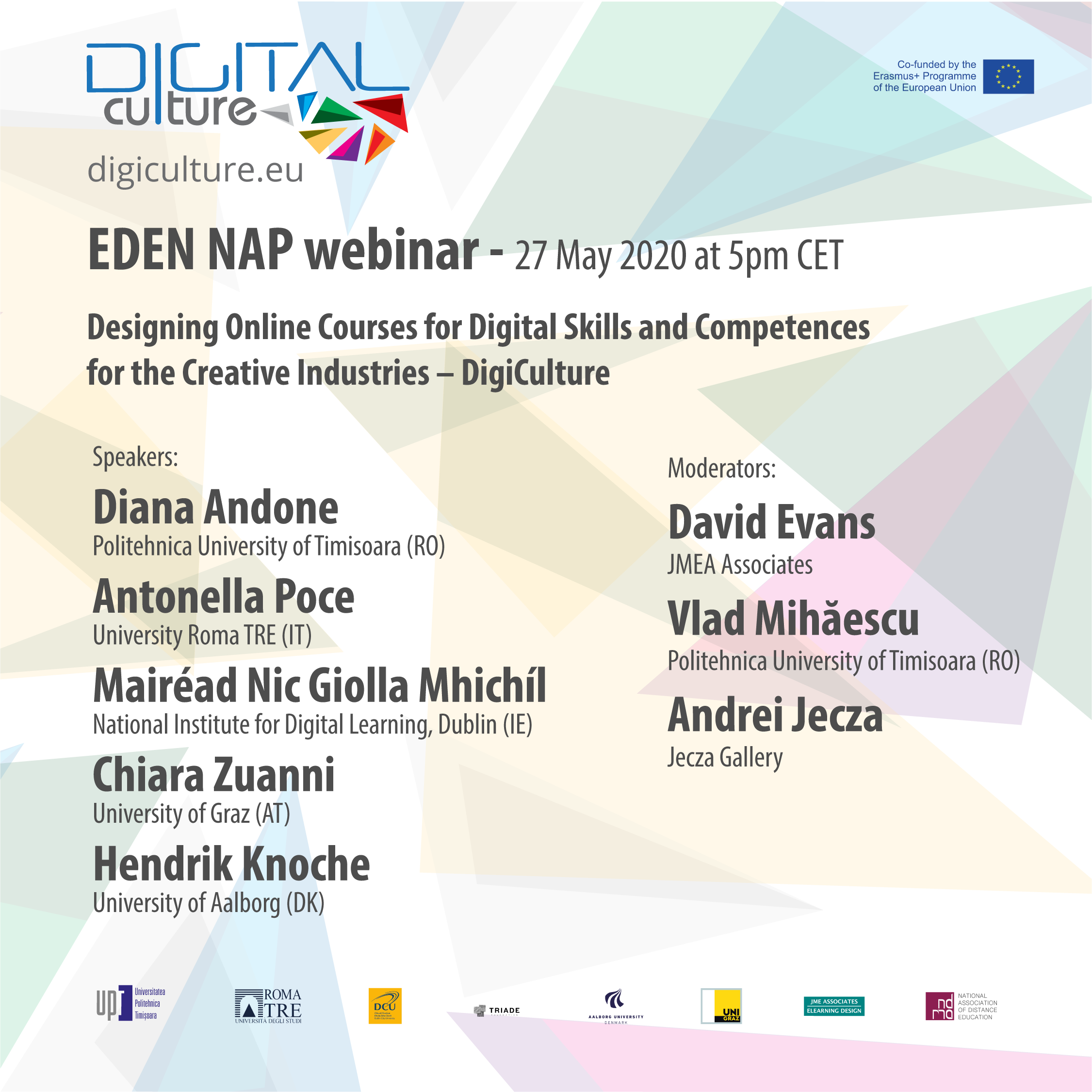 Webinar EDEN NAP: Proiectarea cursurilor online pentru competențe digitale și competențe pentru industriile creative – DigiCulture