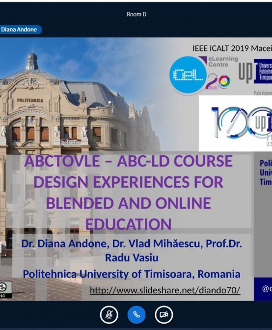 The work of UPT inside the ABC2VLE Project, presented within eLSE 2020 Conference
