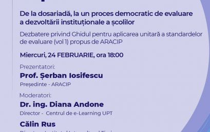 #impreunaonline webinar: From the dossier to a democratic process of evaluating the institutional development of schools