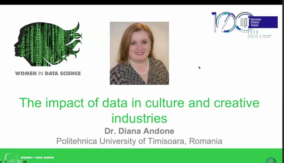 Conferința Femeile în știință din Europa Centrală și de Est : despre Impactul datelor în cultură și industriile creative – Dr. Diana Andone, directorul CeL
