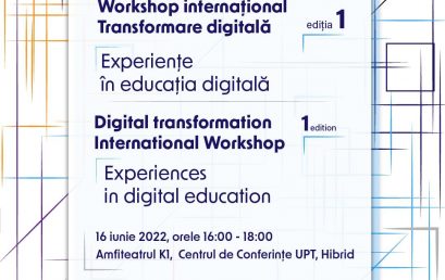 International Workshop on Digital Transformation, Edition 1 - Experiences in Digital Education