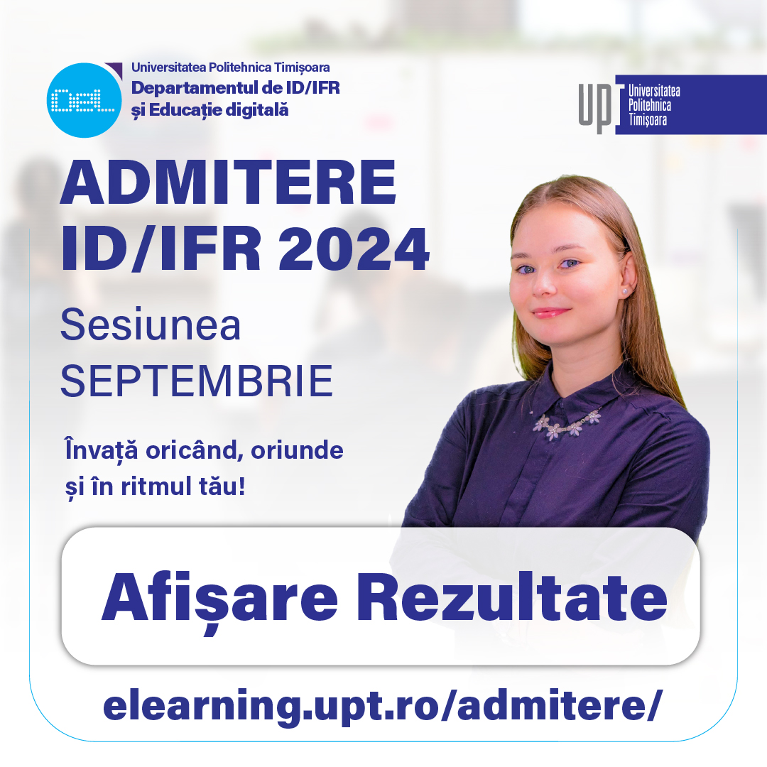 Admitere ID/IFR Septembrie: Rezultate RUNDA I