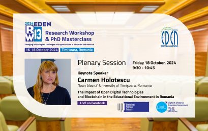 EDEN RW2024: Plenary Session. Keynote: Carmen Holotescu