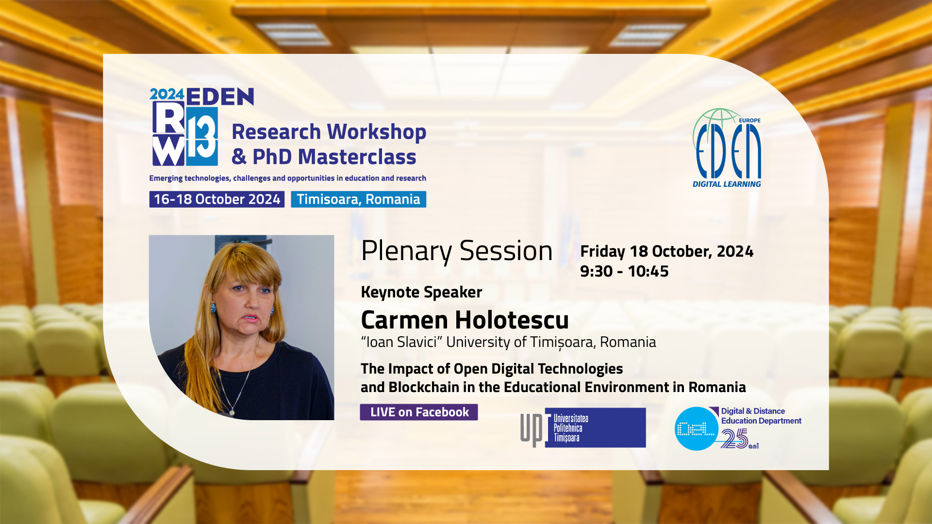 EDEN RW2024: Plenary Session. Keynote: Carmen Holotescu