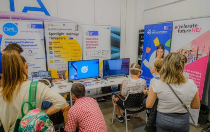 Sute de vizitatori la Muzeul Tehnic UPT pentru Noaptea Cercetătorilor Europeni: Inovația prezentată de E³UDRES² Ent-r-e-novators