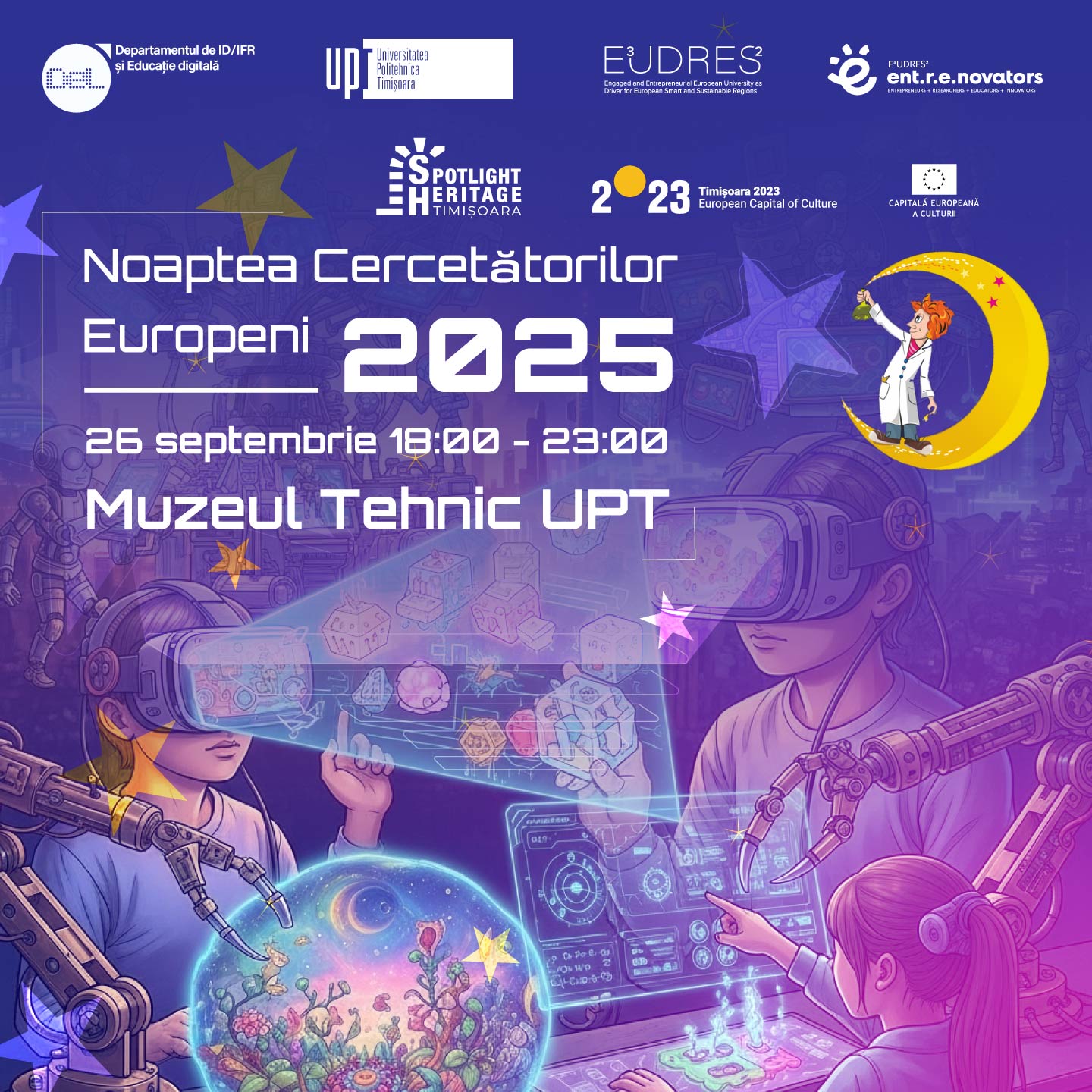 UPT at the European Researchers' Night: Nighttime explorations, digital education, experiments and interactive tours at the UPT Technical Museum. Admission is free