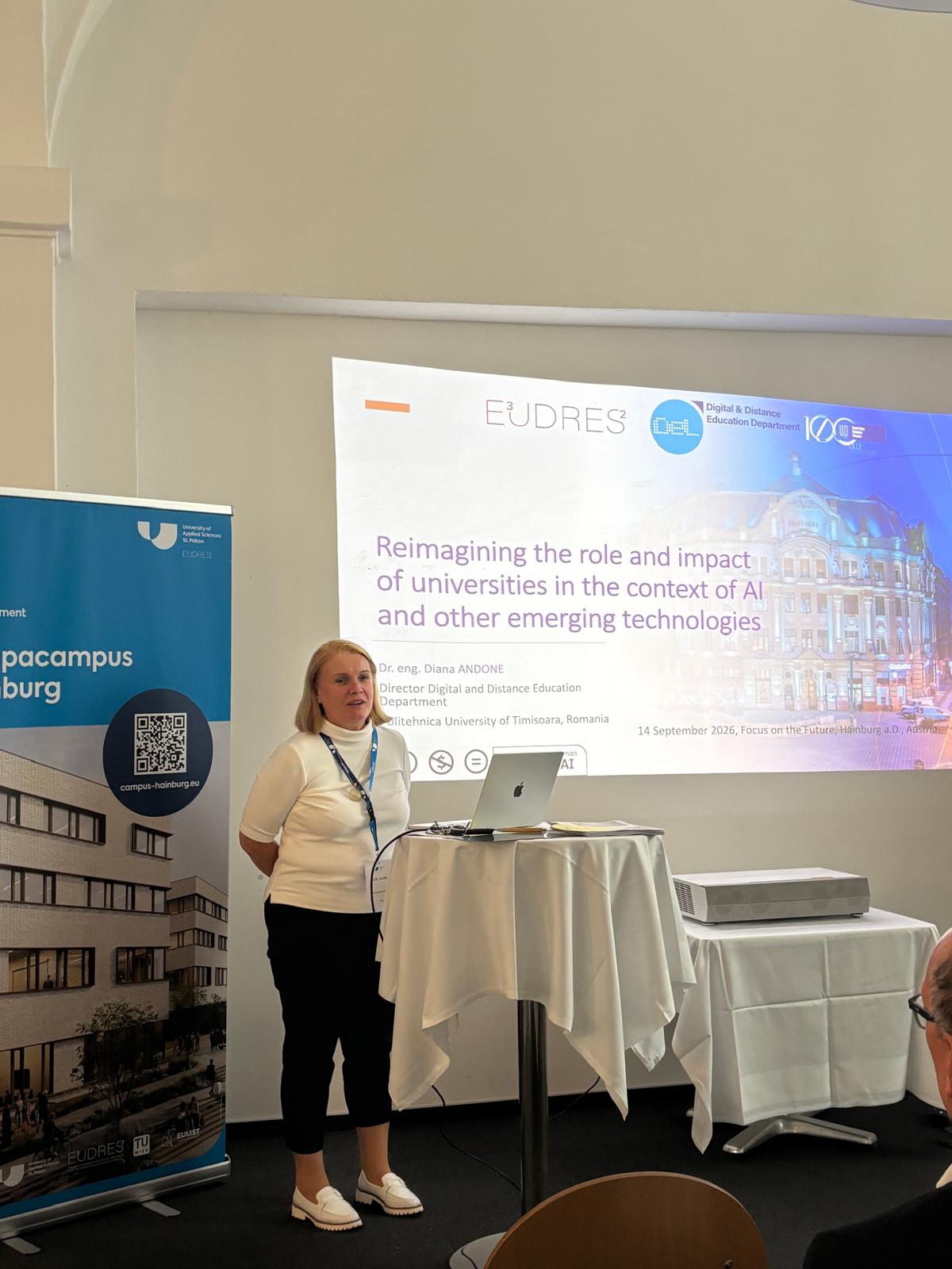 Diana Andone, Keynote speaker at the international summit "Focus on the Future" – Austria Diana Andone, Keynote speaker at the international summit "Focus on the Future" – Austria